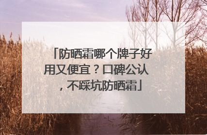 防晒霜哪个牌子好用又便宜？口碑公认，不踩坑防晒霜