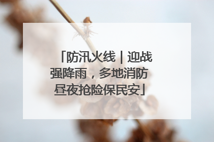 防汛火线｜迎战强降雨，多地消防昼夜抢险保民安