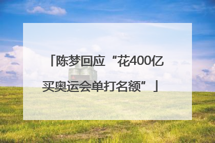 陈梦回应“花400亿买奥运会单打名额”