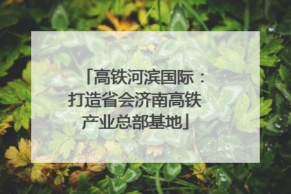 高铁河滨国际：打造省会济南高铁产业总部基地