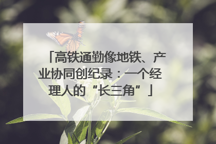高铁通勤像地铁、产业协同创纪录：一个经理人的“长三角”