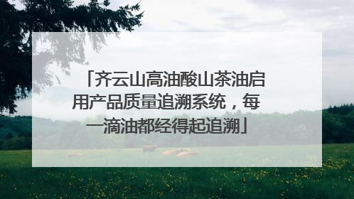 齐云山高油酸山茶油启用产品质量追溯系统，每一滴油都经得起追溯