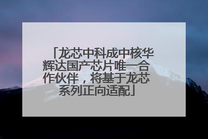 龙芯中科成中核华辉达国产芯片唯一合作伙伴，将基于龙芯系列正向适配