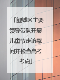 鲤城区主要领导带队开展儿童节走访慰问并检查高考考点