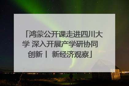 鸿蒙公开课走进四川大学 深入开展产学研协同创新丨 新经济观察
