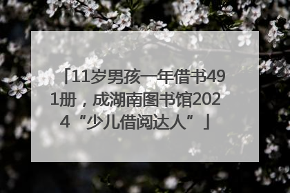 11岁男孩一年借书491册，成湖南图书馆2024“少儿借阅达人”