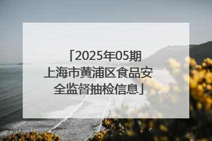 2025年05期上海市黄浦区食品安全监督抽检信息