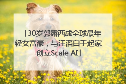 30岁郭露西成全球最年轻女富豪，与汪滔白手起家创立Scale AI