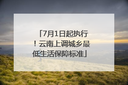 7月1日起执行！云南上调城乡最低生活保障标准