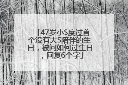 47岁小S度过首个没有大S陪伴的生日，被问如何过生日，回复6个字