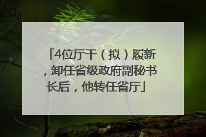 4位厅干（拟）履新，卸任省级政府副秘书长后，他转任省厅