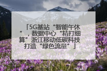 5G基站“智能午休”，数据中心“精打细算”浙江移动低碳科技打造“绿色流量”